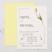 Invitation Mariage Botanique Simple et Élégant Tulipe (Devant / Derrière)