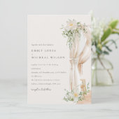 Invitation Mariage botanique Soft Chic Blush Floral (Debout devant)