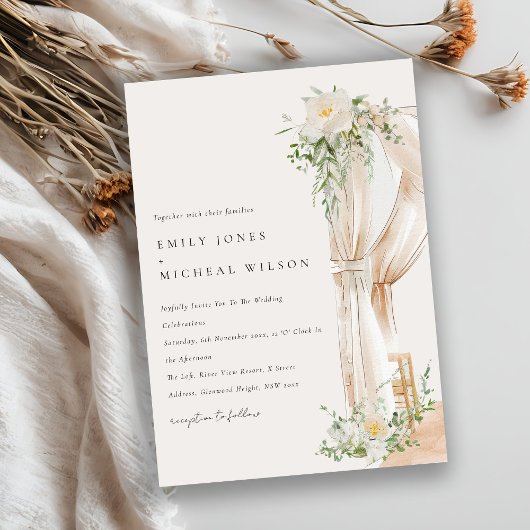 Invitation Mariage botanique Soft Chic Blush Floral