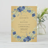 Invitation Mariage Botanique Solennel Ocre (Debout devant)