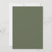 Invitation Mariage Botanique Solennel Vert Olive (Dos)