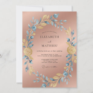 Invitation Mariage Botanique Sophistiqué Rose Gold