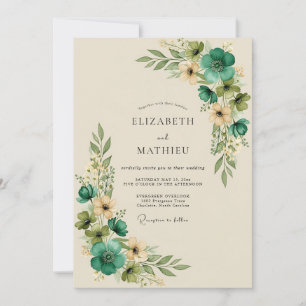 Invitation Mariage Botanique Splendide Sarcelle