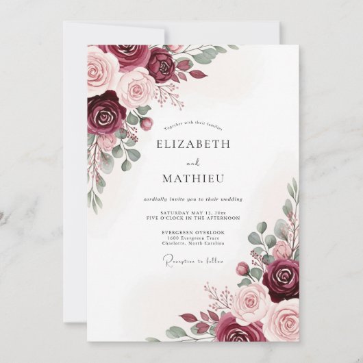 Invitation Mariage Botanique Statutaire de Bourgogne (Devant)