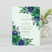 Invitation Mariage Botanique Sublime Vert Émeraude (Debout devant)