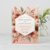 Invitation Mariage Botanique Subtile en Terre Cuite (Debout devant)