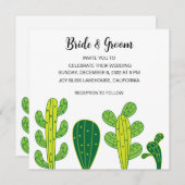 Invitation Mariage botanique Succulent Cactus (Devant / Derrière)