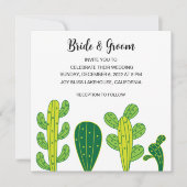 Invitation Mariage botanique Succulent Cactus (Devant)