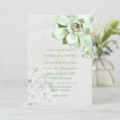 Invitation Mariage botanique Succulent moderne (Debout devant)