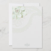 Invitation Mariage botanique Succulent moderne (Dos)