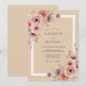 Invitation Mariage Botanique Tan Lush (Devant / Derrière)