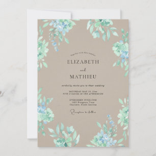 Invitation Mariage Botanique Tan Tranquille