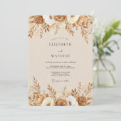 Invitation Mariage Botanique Terracotta Sienne (Debout devant)