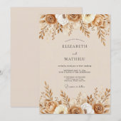 Invitation Mariage Botanique Terracotta Sienne (Devant / Derrière)