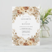 Invitation Mariage Botanique Terreux Ocre (Debout devant)