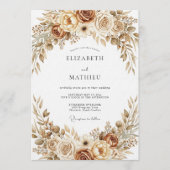 Invitation Mariage Botanique Terreux Ocre (Devant)