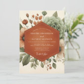 Invitation Mariage Botanique Terreux Sage (Debout devant)
