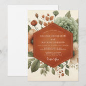 Invitation Mariage Botanique Terreux Sage (Devant / Derrière)