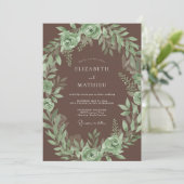 Invitation Mariage Botanique Terrien Brun (Debout devant)