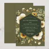 Invitation Mariage Botanique Terroux Olive (Devant / Derrière)