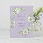 Invitation Mariage Botanique Timeless Lavande (Debout devant)