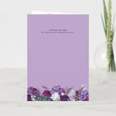 Invitation Mariage botanique tout-en-un floral violet (Dos)