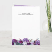 Invitation Mariage botanique tout-en-un floral violet (Dos)
