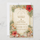 Invitation Mariage Botanique Tropical Élégant (Devant)