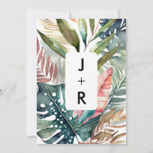 Invitation Mariage botanique tropical moderne (Dos)