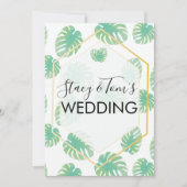 Invitation Mariage botanique Tropical Monstera (Devant)