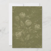 Invitation Mariage Botanique Tulipe Vert Olive Élégant (Dos)