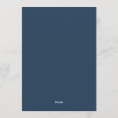 Invitation Mariage Botanique Velouté Bleu Marine (Dos)
