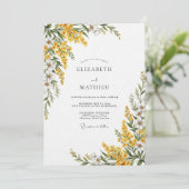 Invitation Mariage Botanique Verdoyant Jaune (Debout devant)