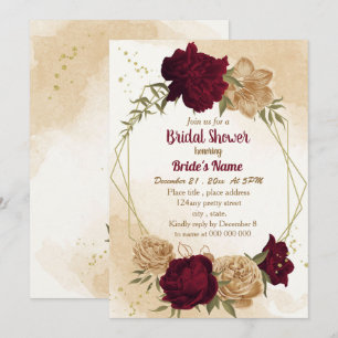 Invitation Mariage botanique vert beige or saumon