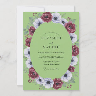 Invitation Mariage Botanique Vert Citron Atmosphérique