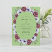Invitation Mariage Botanique Vert Citron Atmosphérique (Debout devant)