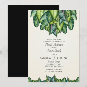 Invitation Mariage botanique vert Feuille de la Jungle tropic