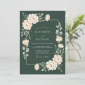 Invitation Mariage Botanique Vert Forestier Luxuriant (Debout devant)