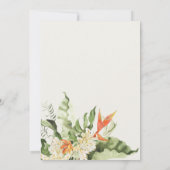 Invitation Mariage botanique vert orange tropical (Dos)