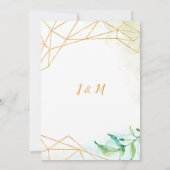 Invitation Mariage Botanique vert rose géométrique (Dos)