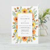 Invitation Mariage Botanique Vibrant Safran (Debout devant)