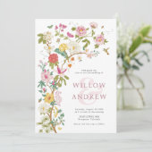 Invitation Mariage botanique vintage (Debout devant)