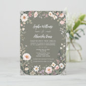 Invitation Mariage botanique vintage (Debout devant)