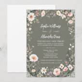 Invitation Mariage botanique vintage (Devant / Derrière)