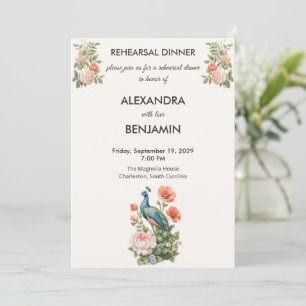 Invitation Mariage Botanique Vintage Élégant Avant-Mariage