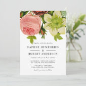 Invitation Mariage botanique Vintage romantique (Debout devant)