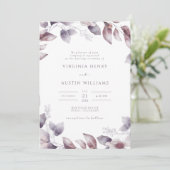 Invitation Mariage Botanique Violet (Debout devant)