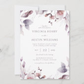 Invitation Mariage botanique violet (Devant)