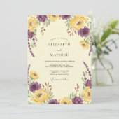 Invitation Mariage Botanique Violet Luxuriant (Debout devant)