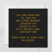 Invitation mariage bottes de cowboy western (Dos)